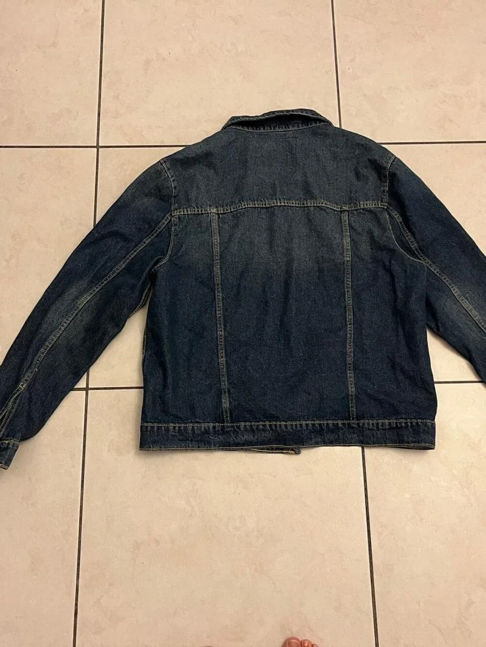 True Relegion Vintage-Inspired Men's Denim Jacket - Dark Blue, Used
